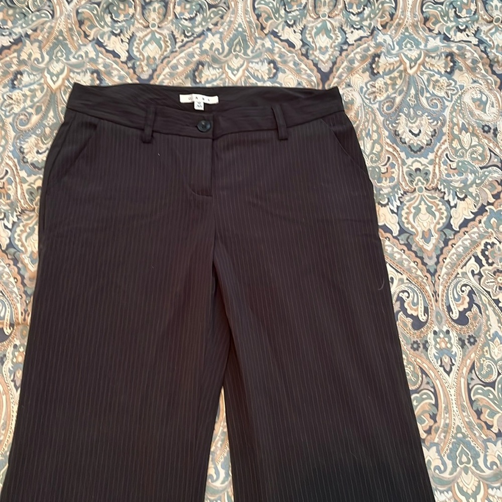 CAbi Black Pinstripe Trousers